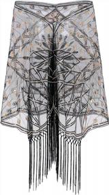img 2 attached to Women'S 1920S Sequin Beaded Flapper Shawl Wrap Fringed Gatsby Wedding Cape Evening Scarf