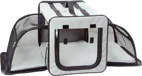 img 1 attached to 🐶 Capacious Dual-Expandable Travel Dog Crate by Pet Life: Lightweight, Collapsible and Wire-Folding