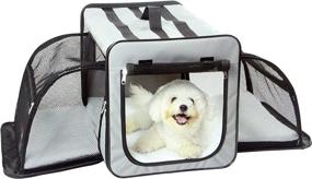 img 3 attached to 🐶 Capacious Dual-Expandable Travel Dog Crate by Pet Life: Lightweight, Collapsible and Wire-Folding