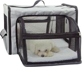 img 2 attached to 🐶 Capacious Dual-Expandable Travel Dog Crate by Pet Life: Lightweight, Collapsible and Wire-Folding