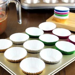img 1 attached to 300 Pcs Green Foil Metallic Cupcake Liners Perfect For Christmas Muffin Baking!