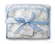 swaddledesigns organic cotton terry velour baby burpies - set of 2 cotton burp cloths in pastel blue mod circles logo