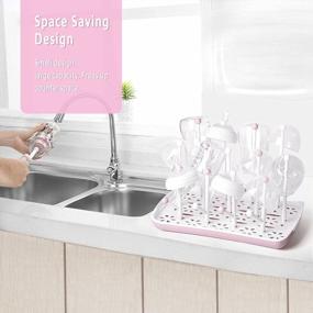 img 1 attached to Organize Your Baby Bottles Effortlessly With The Termichy Large Capacity Bottle Drying Rack In Pink