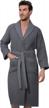 hooded men's waffle robe with piping - lightweight, full-length cotton spa bathrobe with ultra-soft waffle weave sleepwear logo