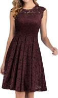 meetjen bridesmaid cocktail rockabilly burgundy women's clothing - dresses logo