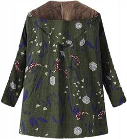 img 3 attached to Women'S Floral Print Hooded Vintage Oversized Coat With Pockets - Winter Warm Outerwear