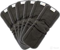 alvababy charcoal bamboo inserts with gussets: 5-layer reusable cloth diaper liners for babies (6pcs) logo