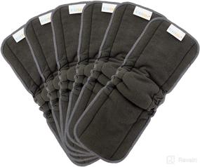img 4 attached to AlVABABY Charcoal Bamboo Inserts with Gussets: 5-Layer Reusable Cloth Diaper Liners for Babies (6PCS)