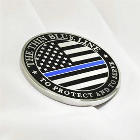 img 1 attached to Engravable Personalized Law Enforcement Challenge Coin With Thin Blue Line Design - PinMart