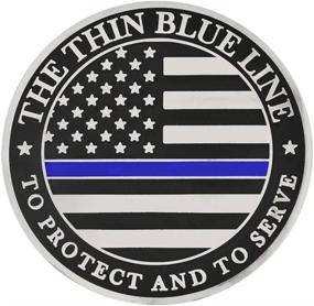 img 3 attached to Engravable Personalized Law Enforcement Challenge Coin With Thin Blue Line Design - PinMart