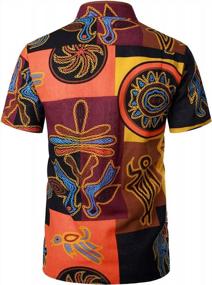img 2 attached to Men'S Cotton Linen Hawaiian Shirt With Classic Print And Button-Down Design By LucMatton