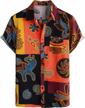 men's cotton linen hawaiian shirt with classic print and button-down design by lucmatton logo