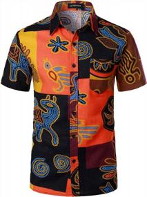 img 3 attached to Men'S Cotton Linen Hawaiian Shirt With Classic Print And Button-Down Design By LucMatton