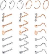 stainless steel hoop nose rings for women - modrsa 20 gauge silver nose piercing jewelry, perfect for nose piercings and nose rings logo