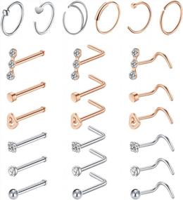 img 4 attached to Stainless Steel Hoop Nose Rings For Women - MODRSA 20 Gauge Silver Nose Piercing Jewelry, Perfect For Nose Piercings And Nose Rings