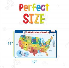 img 1 attached to Explore The USA With Merka'S Educational Placemat: A Fun And Interactive Tool For Learning Geography And Capitals Of All 50 States!