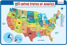img 4 attached to Explore The USA With Merka'S Educational Placemat: A Fun And Interactive Tool For Learning Geography And Capitals Of All 50 States!