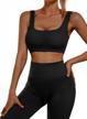 sportneer women's ribbed seamless 2-piece gym set: high-waist leggings and sports bra perfect for yoga, exercise and activewear logo