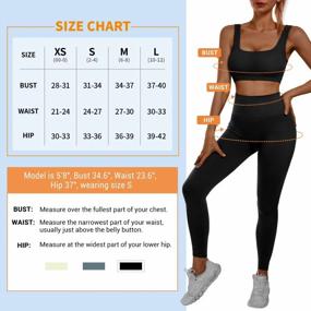img 2 attached to Sportneer Women'S Ribbed Seamless 2-Piece Gym Set: High-Waist Leggings And Sports Bra Perfect For Yoga, Exercise And Activewear