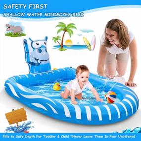 img 3 attached to Детский бассейн Bewarm Splash Pad: идеальная игрушка для воды на открытом воздухе для малышей и детей (в возрасте 1-12 лет) с пожизненной гарантией замены!
