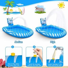 img 1 attached to Детский бассейн Bewarm Splash Pad: идеальная игрушка для воды на открытом воздухе для малышей и детей (в возрасте 1-12 лет) с пожизненной гарантией замены!