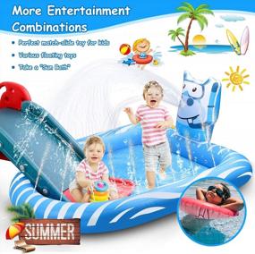 img 2 attached to Детский бассейн Bewarm Splash Pad: идеальная игрушка для воды на открытом воздухе для малышей и детей (в возрасте 1-12 лет) с пожизненной гарантией замены!