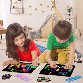 img 2 attached to ZMLM Scratch Paper Art Craft: Rainbow Scratch Magic Color Drawing Pad Kid Preschool Bulk Art Supplies For Age 3-12 Girl Boy Project Activity Toy Детский садОбразовательнаяВечеринкаРождествоПодарок на день рождения