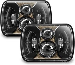 img 4 attached to 🔦 SEALIGHT Anti-glare 5x7 7x6 LED Headlights with DRL Turn Signal - Perfect Fit for Wrangler YJ, Cherokee XJ - High/Low Beam H6054 Sealed Beam LED Rectangular Headlight (2Pcs)