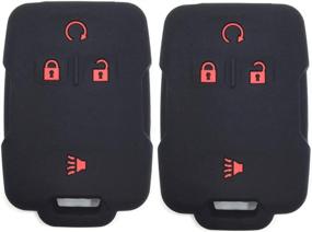 img 4 attached to 🔑 Ultimate Protection for Silverado: Silicone Rubber Key Fob Case Covers Keyless Remote Jacket Skin Protector