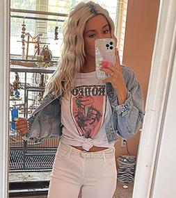 img 3 attached to Womens Western Graphic Cowboys Shirts Rodeo Road Vintage Tees Casual Cowgirls Outfit Wild Soul Print Classic Tops