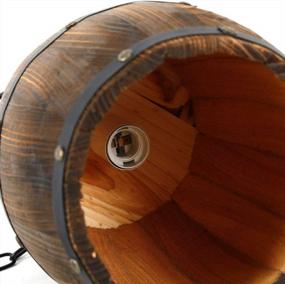 img 2 attached to E27 US Wine Wood Barrel Hanging Ceiling Lamp Light Bar Cafe Fixture Pendants