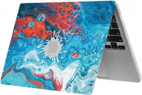 img 2 attached to Se7Enline Compatible With MacBook 13 Inch Case A2681 For 2022 Version 13.6 Inch MacBook Air M2 Chip Design Laptop Hard Shell Protective Case&Keyboard Cover Skin&Touchpad Protector, Blue Red Ripples