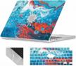 se7enline compatible with macbook 13 inch case a2681 for 2022 version 13.6 inch macbook air m2 chip design laptop hard shell protective case&keyboard cover skin&touchpad protector, blue red ripples logo