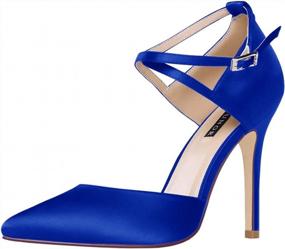 img 4 attached to Stunning Satin Ankle-Strap Pumps For Weddings, Proms, And More - ERIJUNOR Women'S High-Heel Dress Shoes