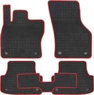 custom fit rubber car floor mat for audi a3 2020 2019 2018 2017 2016 2015 - black red all weather floor liners, heavy duty & odorless - san auto логотип