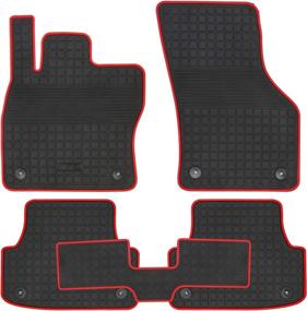 img 2 attached to Custom Fit Rubber Car Floor Mat for Audi A3 2020 2019 2018 2017 2016 2015 - Black Red All Weather Floor Liners, Heavy Duty & Odorless - San Auto