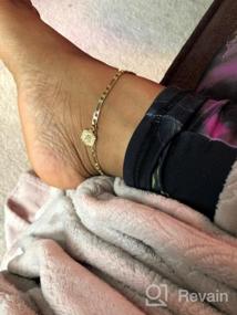 img 7 attached to 📿 Dcfywl731 Custom Name Initial Anklet Bracelets: 18K Gold Figaro Cuban Link Anklet Bracelet for Women & Men