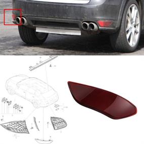 img 3 attached to 🚗 Cayenne Rear Bumper Trim Reflector: Driver Side Red Lens Light for Porsche Cayenne 2011-2014