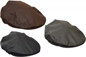 img 2 attached to Walker And Hawkes Country Wax Flat Cap: Durable 100% Cotton Mens And Ladies Waxed Hat