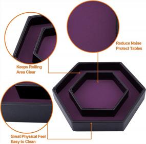 img 3 attached to Purple Hexagon Dice Rolling Tray With Lid: Perfect For RPG, DND & Other Table Games - SIQUK