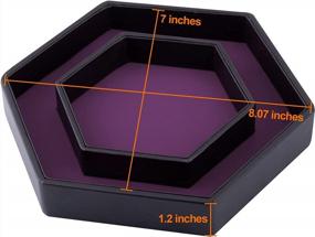 img 2 attached to Purple Hexagon Dice Rolling Tray With Lid: Perfect For RPG, DND & Other Table Games - SIQUK