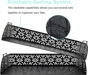 img 2 attached to Maximize Your Workspace With Superbpag'S 2-Tier Black Desk Organizer For Files, Documents, And Letters
