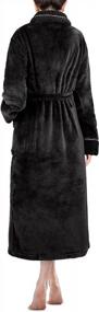 img 3 attached to PAVILIA Soft Plush Women Fleece Bathrobe, Cozy Spa Robe, Female Lounge Robe, Waffle Design