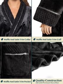 img 1 attached to PAVILIA Soft Plush Women Fleece Bathrobe, Cozy Spa Robe, Female Lounge Robe, Waffle Design