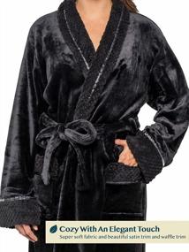 img 2 attached to PAVILIA Soft Plush Women Fleece Bathrobe, Cozy Spa Robe, Female Lounge Robe, Waffle Design