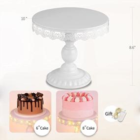 img 3 attached to 5-Piece Metal Cupcake And Cake Stand Set With Lights - White, 10 Inch Cake Stand, 2-Tier Dessert Holder, 3-Tier Cupcake Stand, And 2 Appetizer Platters - Perfect For Birthday, Wedding, And Party