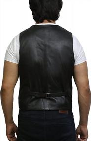 img 2 attached to Men'S Genuine Leather Biker Vest By BRANDSLOCK - Slimfit Design