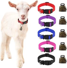 img 4 attached to 5-Pack GINDOOR Goat Collars with Bells - Adjustable Nylon Collar Set for Small Farm Animals (Goats, Sheep, Cows), Anti-Lost Bronze Bell, Ideal Grazing Copper Bell Accessory