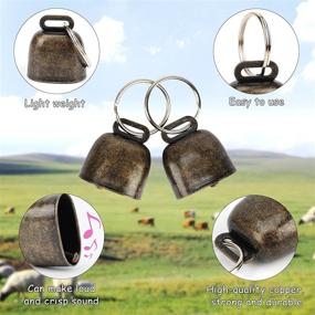 img 2 attached to 5-Pack GINDOOR Goat Collars with Bells - Adjustable Nylon Collar Set for Small Farm Animals (Goats, Sheep, Cows), Anti-Lost Bronze Bell, Ideal Grazing Copper Bell Accessory