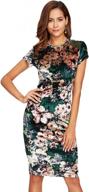 floral green classy pencil dress: perfect for work attire, stretchy and comfortable for women in xs size logo